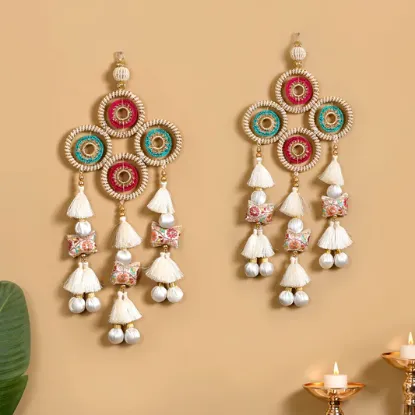 Picture of Gold Crochet Door Hangings Set Of 2