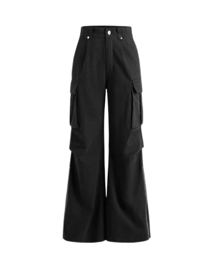 Picture of Y2K Baggy Fit Women Cargo In Black