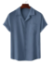 Picture of Solid Color Short Sleeve Streetwear Shirt In Blue