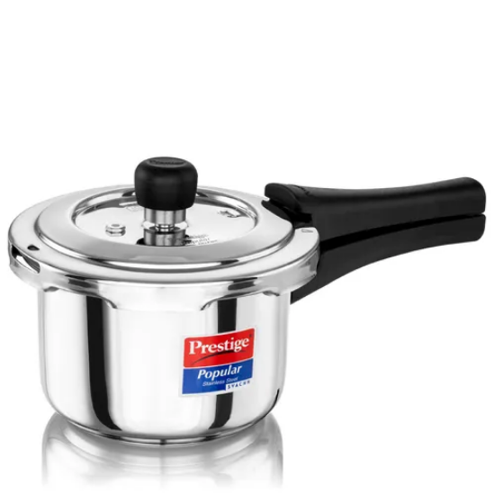 Picture of Prestige Svachh Popular Spillage Control Stainless Steel Pressure Cooker, (Silver)