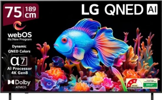 Picture of LG AI TV QNED 8CA 189 cm (75 inch) Ultra HD (4K) QNED Smart WebOS TV 2025 Edition with Alpha7 AI Processor 4K Gen8.