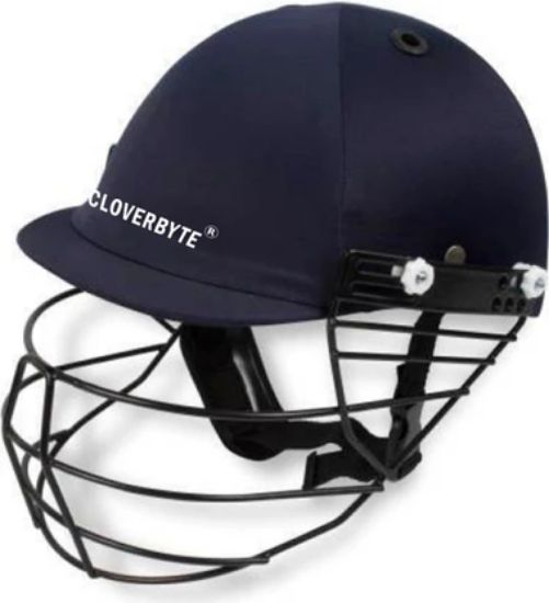 Picture of CLOVERBYTE Cricket Full Size Navy Blue Practice Helmet for Men & Boys With Free Tennis Ball Cricket Helmet  (Blue, Yellow)