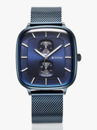 Picture of Titan Avant Garde Multifunction Blue Dial Blue Stainless Steel Strap Analog Watch - For Men NT90178QM01