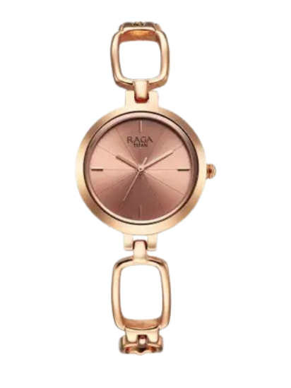 Picture of Titan Raga Rose Gold Dial Rose Gold Metal Strap Analog Watch - For Women
