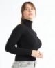 Picture of Women Self Design High Neck Black Sweater