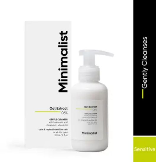 Picture of Minimalist Gentle Cleanser 6% Oat Extract For Sensitive Skin | Hydrating | Sulphate Free | Non-Drying | Non-Irritant |With Hyaluronic Acid Face Wash  (120 ml)